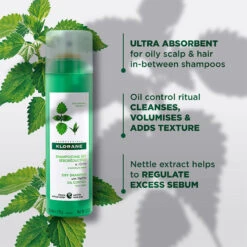 Klorane Nettle Dry Shampoo 150ml - Oily Hair -Cheap Wellness Beauty Store Klorane DS Nettle 2