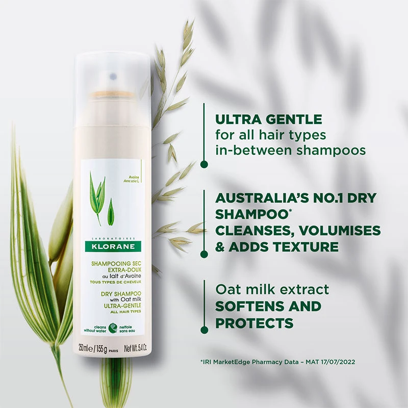 Klorane Oat Milk Dry Shampoo 250ml - All Hair Types 3 Klorane Oat Milk Dry Shampoo 250ml - All Hair Types - Image 3